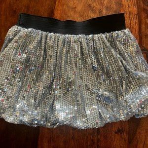 Girls Dance Silver Sequin Skirt Size 7/8